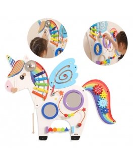 Viga Toys Viga Wooden Sensor Manipulation Board Unicorn FSC certificate