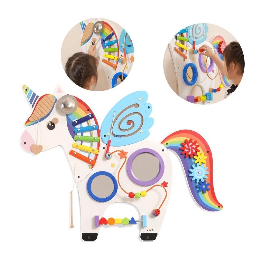 Viga Toys Viga Wooden Sensor Manipulation Board Unicorn FSC certificate – 2