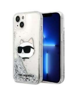 Case Karl Lagerfeld case for iPhone 14 Plus 6,7" KLHCP14MLNCHCS silver hardcase Glitter Choupette Head