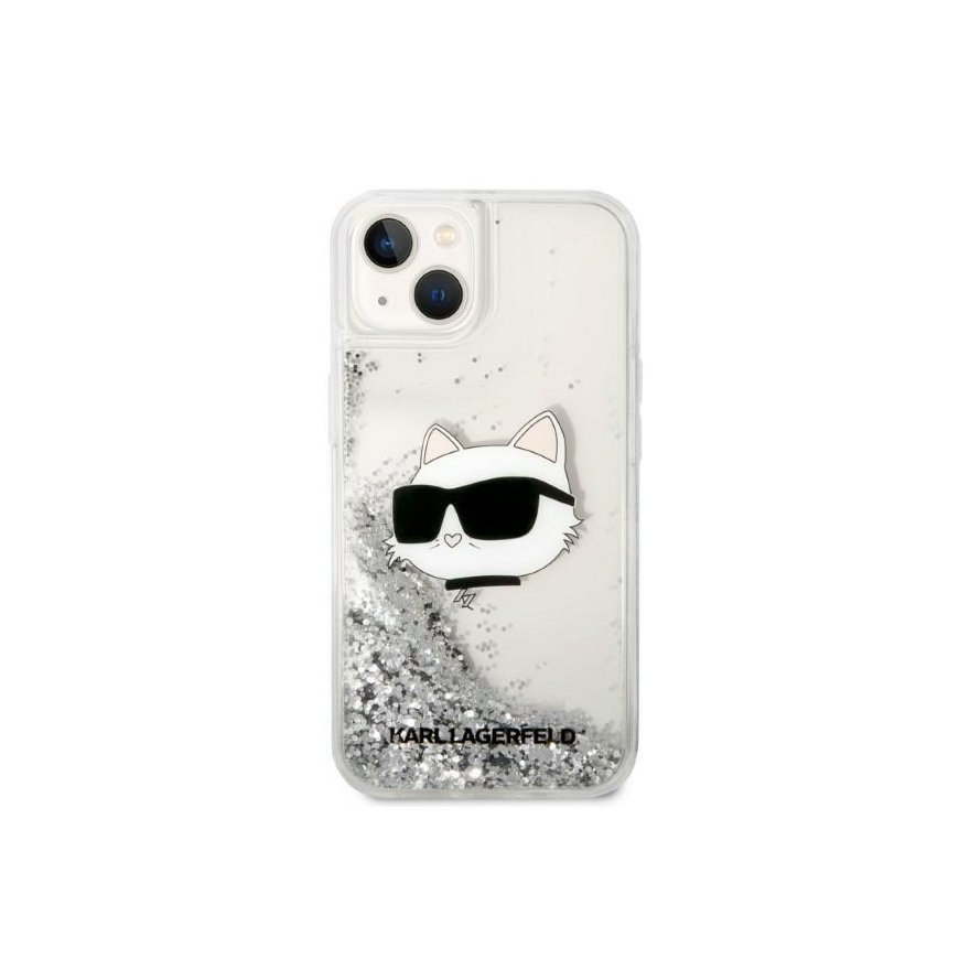 Case Karl Lagerfeld case for iPhone 14 Plus 6,7" KLHCP14MLNCHCS silver hardcase Glitter Choupette Head – 3