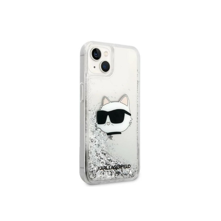 Case Karl Lagerfeld case for iPhone 14 Plus 6,7" KLHCP14MLNCHCS silver hardcase Glitter Choupette Head – 4