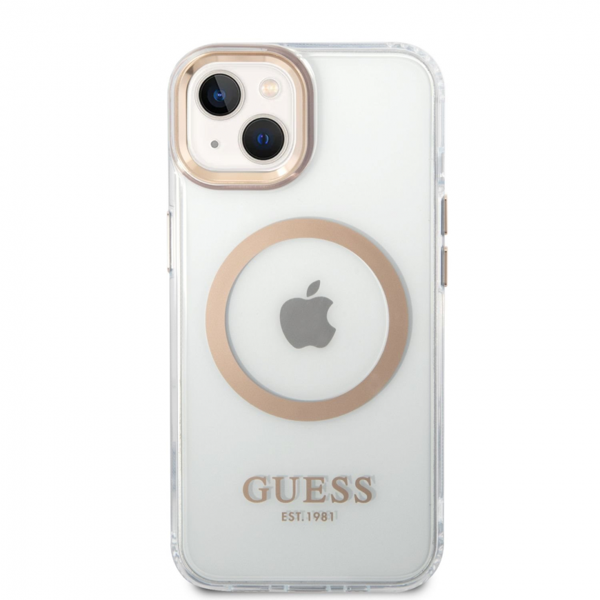Case Guess Metal Outline Magsafe for iPhone 14 Plus (transparent) – 5