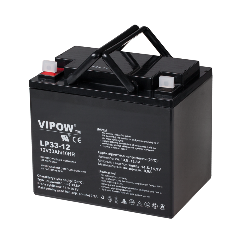 Švino akumuliatorius VIPOW 12V 33Ah – 2