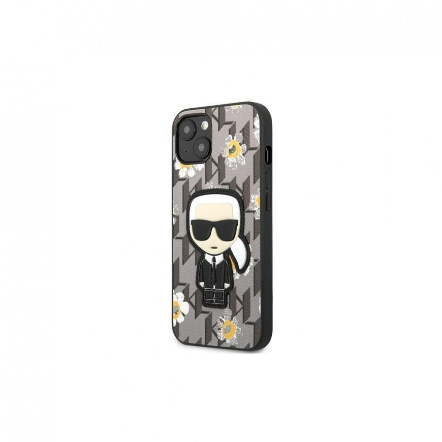Case Karl Lagerfeld KLHCP13MPMNFIK1 iPhone 13 6.1" gray/grey floral icon Karl – 2
