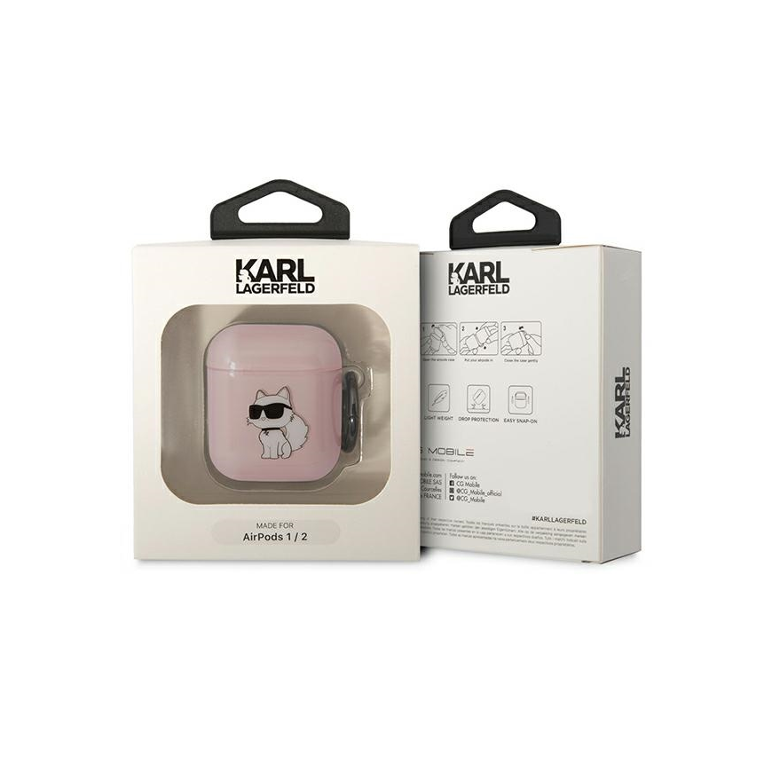 Dėklas Karl Lagerfeld etui for Airpods 1 / 2 KLA2HNCHTCP pink Ikonik Choupette – 5