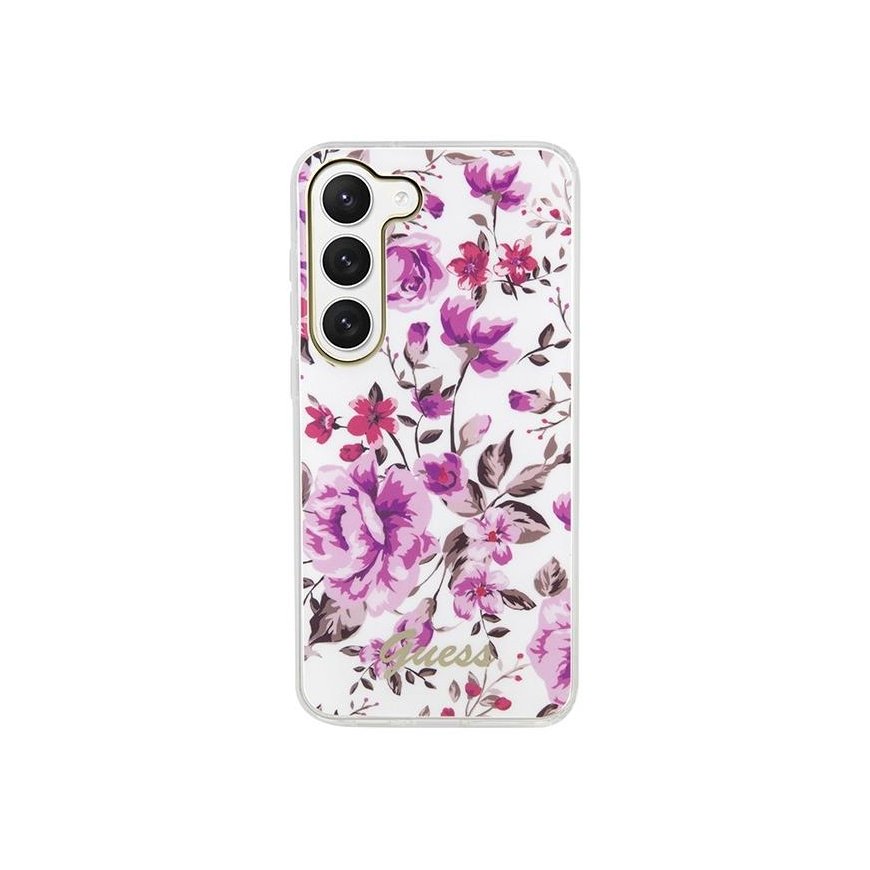 Guess dėklas, skirtas Samsung Galaxy S23 Plus GUHCS23MHCFWST baltas HC IML Flower – 2