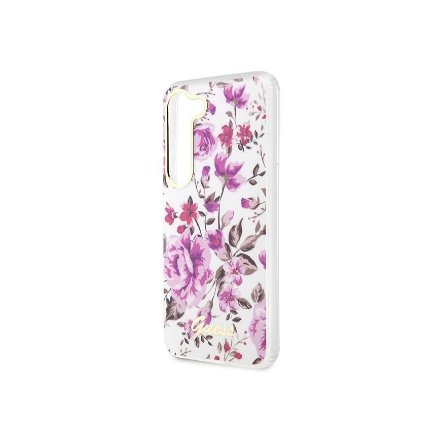 Guess dėklas, skirtas Samsung Galaxy S23 Plus GUHCS23MHCFWST baltas HC IML Flower – 5