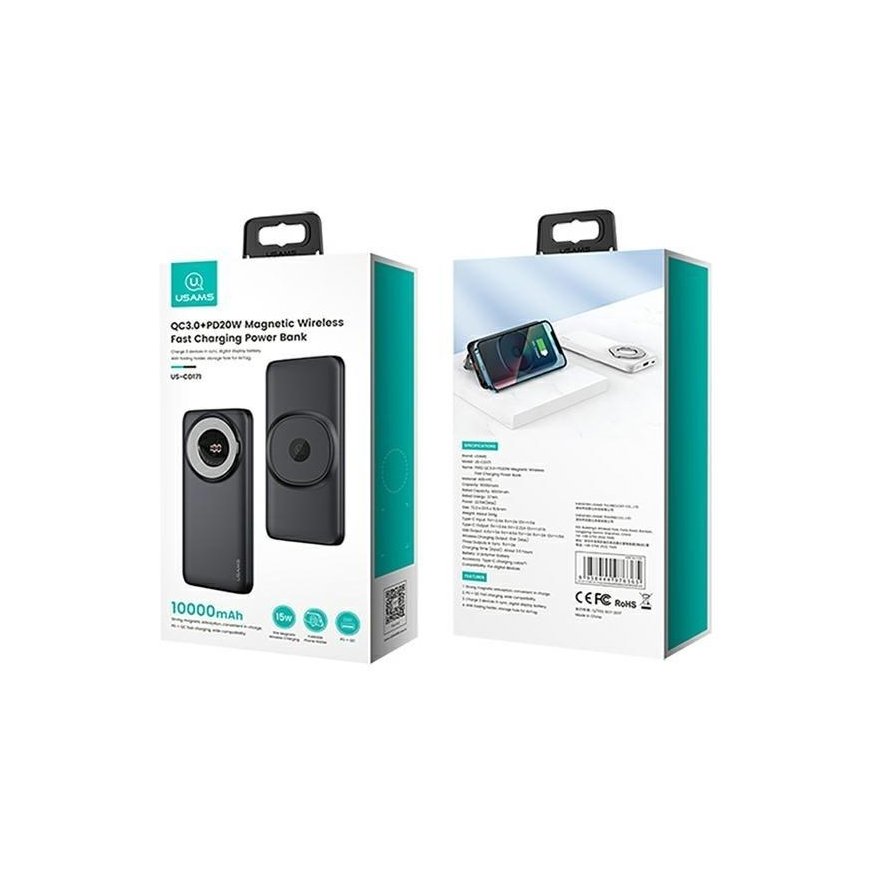 Usams PowerBank PB62 10000mAh 20W QC 3.0 wireless magnetic – 4