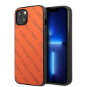 Karl Lagerfeld dėklas iPhone 13 Mini KLHCP13SPTLO oranžinis kietas dėklas Allover Logo Karl Lagerfeld dėklas iPhone 13 Mini KLHCP13SPTLO oranžinis kietas dėklas Allover Logo