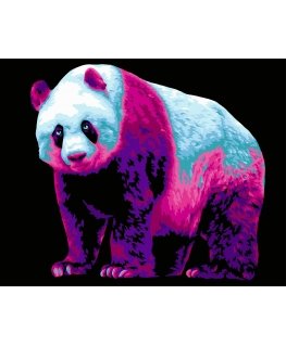 Beldizart Paint by numbers kit. H137 Neon Panda 40*50