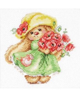Beldizart Siuvinėjimo kryželiu rinkinys "Bunny Mi su aguonomis" S0-232