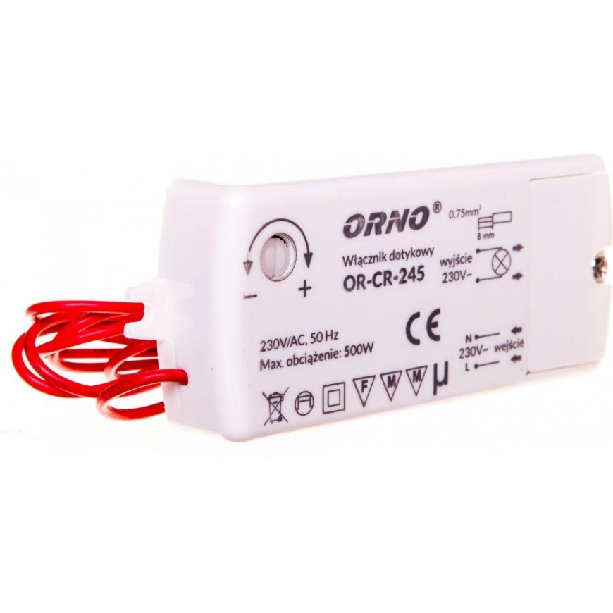Orno Touch switch 500W 230V IP20 white (OR-CR-245)