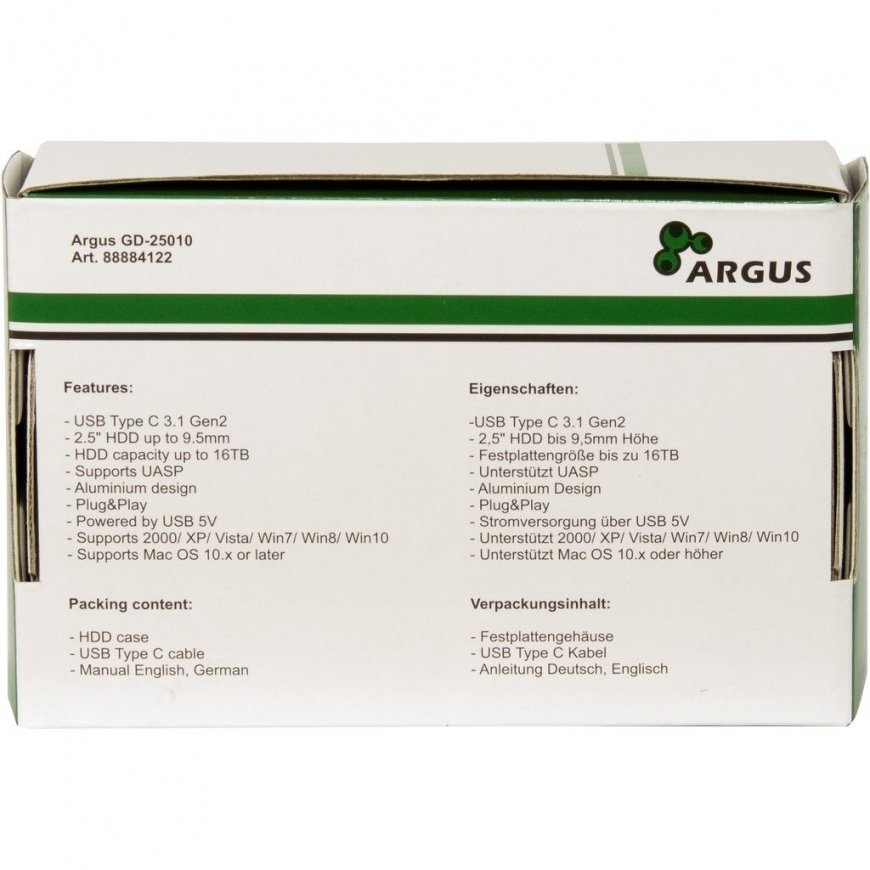 Inter-Tech 88884122 saugojimo diskų korpusas HDD korpusas Juoda 2.5" – 5