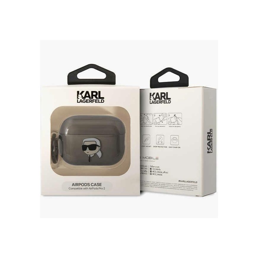 Karl Lagerfeld Dėklas Karl Lagerfeld KKLAP2HNIKTCK Apple AirPods Pro 2 juoda/juodas Ikonik Dėklas Karl Lagerfeld – 4