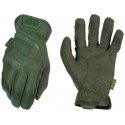 Mechanix Wear Gloves Mechanix FastFit® Olive Drab, green M size. Ruched cuff, faux leather, TrekDry®