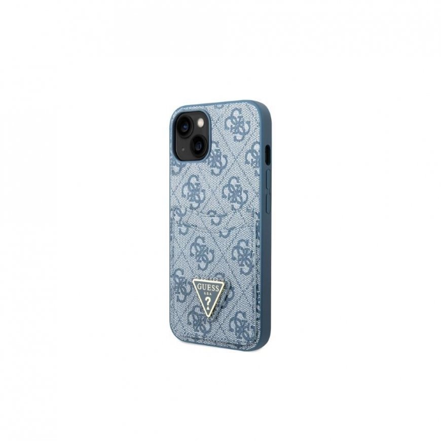 Guess case for iPhone 13 Pro / 13 6.1" GUHCP13LP4TPB blue hardcase 4G Triangle Logo Cardslot