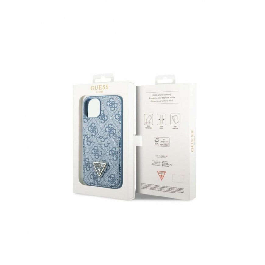 Guess case for iPhone 13 Pro / 13 6.1" GUHCP13LP4TPB blue hardcase 4G Triangle Logo Cardslot – 4