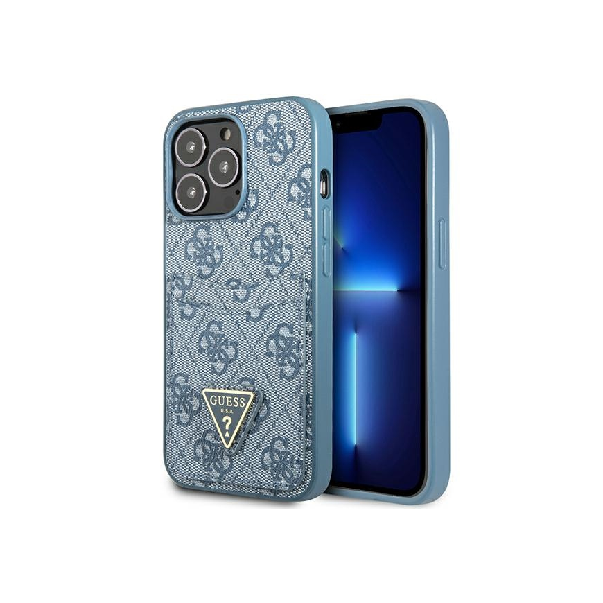 Guess case for iPhone 13 Pro / 13 6.1" GUHCP13LP4TPB blue hardcase 4G Triangle Logo Cardslot – 5