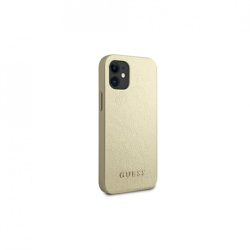 Guess GUHCP12SIGLGO iPhone 12 mini 5,4 colio auksinis/auksinis kietas vaivorykštinis dėklas – 4