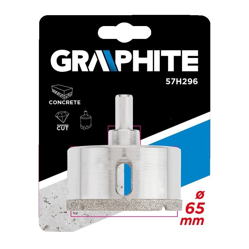 Drilled Graphite Graphite 65mm Diamond Hole Saw (57H296) – 3