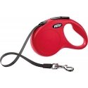 Flexi New Classic S leash for dogs up to 15 kg ribbon 5 m red color