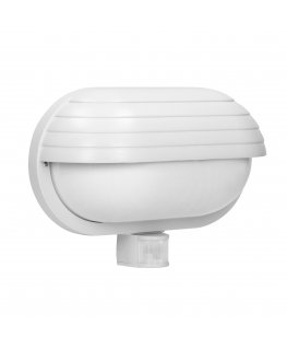 Sieninis šviestuvas Kinkiet Orno MUSAM, oprawa ogrodowa su judesio jutikliu 180st, 1x60W, E27, IP44, su przesłoną, plastik, balt