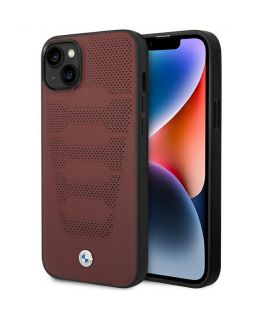 Case BMW BMHCP14S22RPSR iPhone 14 6.1" burgundy Leather Seats Pattern