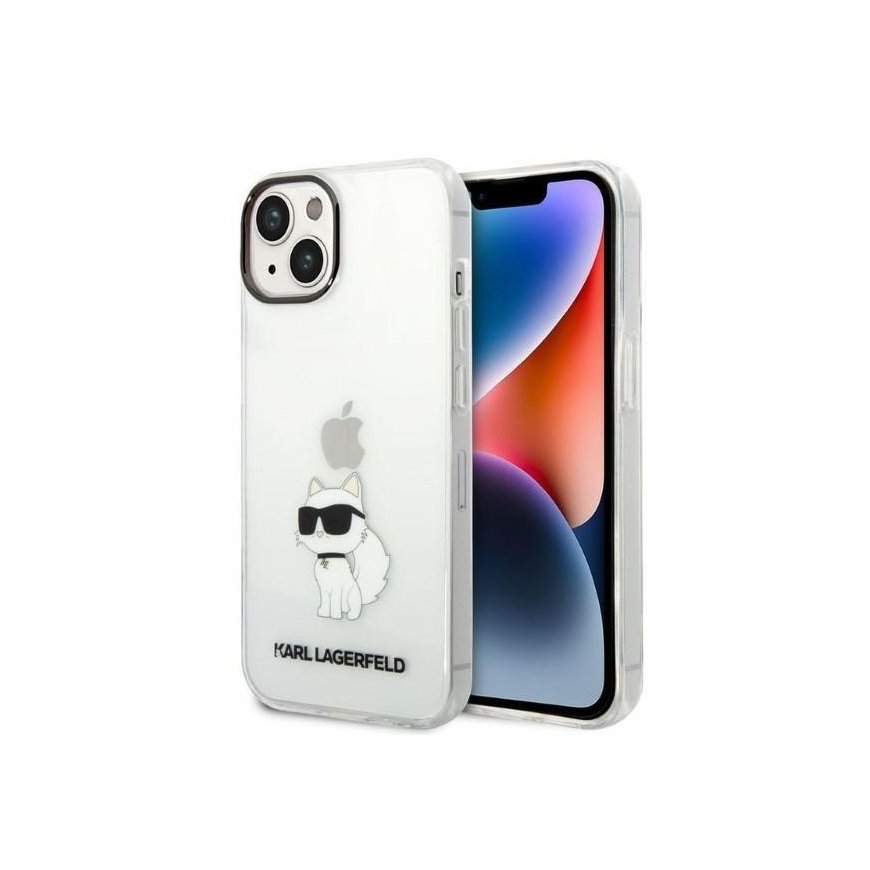 Karl Lagerfeld dėklas, skirtas iPhone 14 Plus 6,7" KLHCP14MHNCHTCT skaidrus kietas dėklas Ikonik Choupette