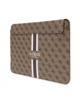 Case Guess PU 4G Printed Stripes Computer Sleeve 16" Brown