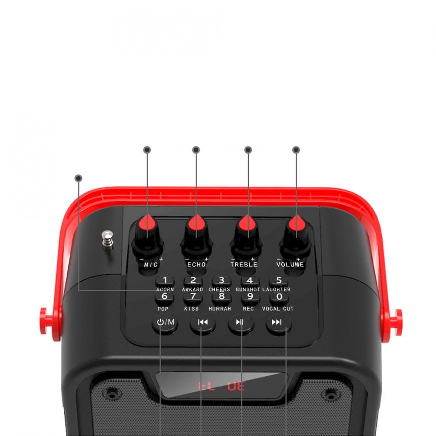 Namų kino sistema Dudao Bluetooth 5.0 belaidis garsiakalbis 10W 4800mAh mikrofonas karaoke sistema juoda (Y15s-juoda) – 3