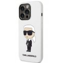 Karl Lagerfeld Case for iPhone 14 Pro Max 6.7" KLHCP14XSNIKBCH White Hard Case Silicone Ikonik