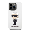 Karl Lagerfeld dėklas, skirtas iPhone 14 Pro Max 6,7" KLHCP14XSNIKBCH baltas kietas dėklas Silicone Ikonik