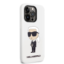 Karl Lagerfeld dėklas, skirtas iPhone 14 Pro Max 6,7" KLHCP14XSNIKBCH baltas kietas dėklas Silicone Ikonik