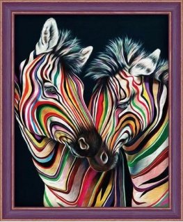 Beldizart Deimantinio dažymo rinkinys Spalvoti zebrai 40х50 cm AZ-1556