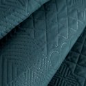 Eurofirany DESIGN 91 BONI / 5 Bedspread with quilt motif printed by hot pressing technique, 170X210 cm, color: dark turquoise Be Eurofirany DESIGN 91 BONI / 5 Bedspread with quilt motif printed by hot pressing technique, 170X210 cm, color: dark turquoise Be