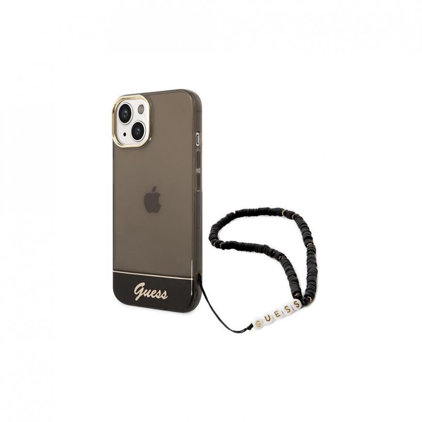 Case Guess GUHCP14MHGCOHK iPhone 14 Plus 6.7 Inch Black/Black Hard Case Transparent Pearl Strap – 2