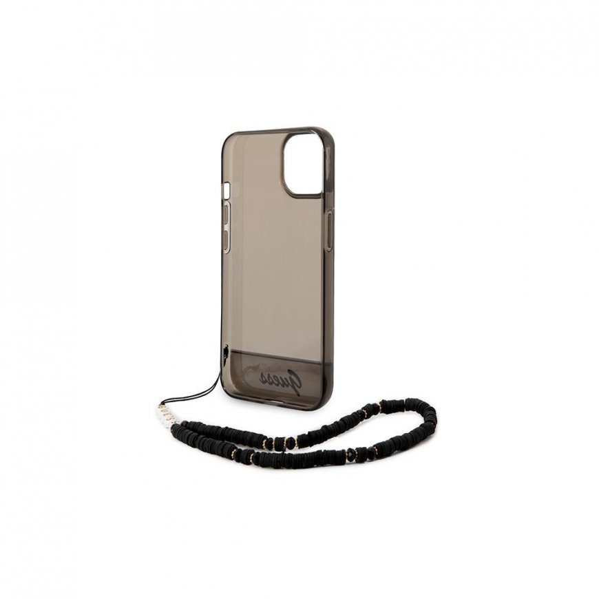 Dėklas Guess GUHCP14MHGCOHK iPhone 14 Plus 6,7 colių juodos/juodos kieto dėklo permatomas perlų dirželis – 3