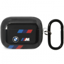 Dėklas BMW BMAP222SOTK AirPods Pro 2 gen cover juoda|juodas Tricolor Stripes