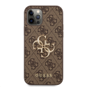 Guess "GUHCP12M4GMGBR PU 4G metalinis logotipo dėklas iPhone 12/12 Pro" rudas