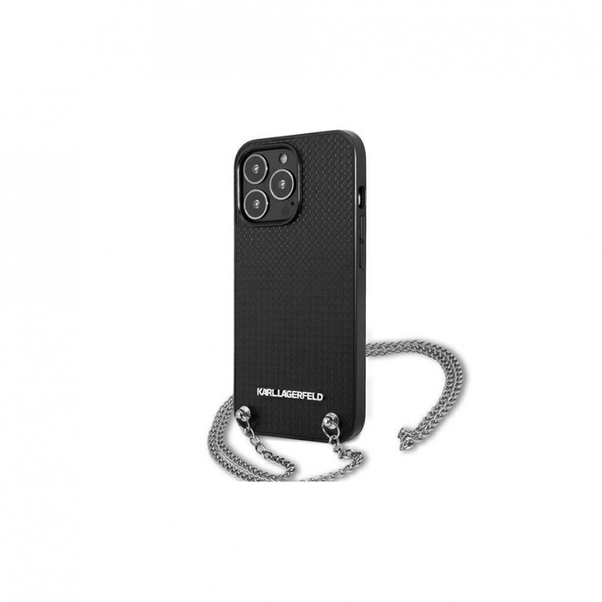 Karl Lagerfeld Case iPhone 13 Pro KLHCP13LPMK Black Hard Case Chain Logo