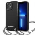 Karl Lagerfeld dėklas iPhone 13 Pro KLHCP13LPMK juodas kietas dėklas Chain Logo Karl Lagerfeld dėklas iPhone 13 Pro KLHCP13LPMK juodas kietas dėklas Chain Logo
