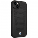 Dėklas BMW BMHCP14S22RPSK iPhone 14 6,1" juoda/juodas Leather Seats Pattern