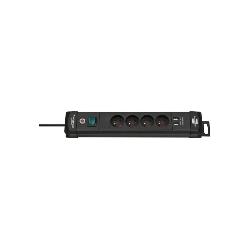 Brennenstuhl Premium-Line surge protector, 4 outlets 1.8 m black (1951144602) – 2