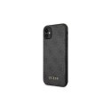 Guess case for iPhone 11 GUHCN61G4GFGR hardcase PU 4G Metal Gold Logo gray Guess case for iPhone 11 GUHCN61G4GFGR hardcase PU 4G Metal Gold Logo gray