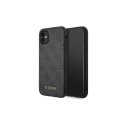 Guess case for iPhone 11 GUHCN61G4GFGR hardcase PU 4G Metal Gold Logo gray Guess case for iPhone 11 GUHCN61G4GFGR hardcase PU 4G Metal Gold Logo gray