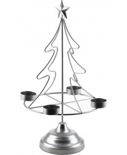Mondex Lumark candle holder Christmas tree 23.5x11xh38cm Silver