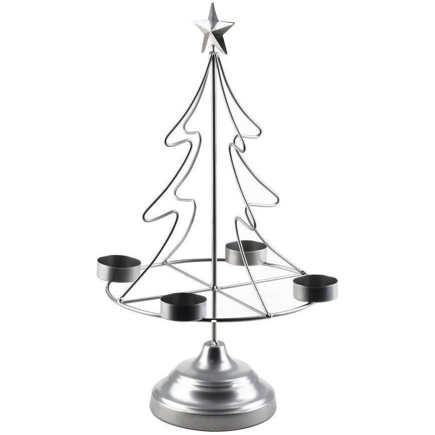 Mondex Lumark candle holder Christmas tree 23.5x11xh38cm Silver