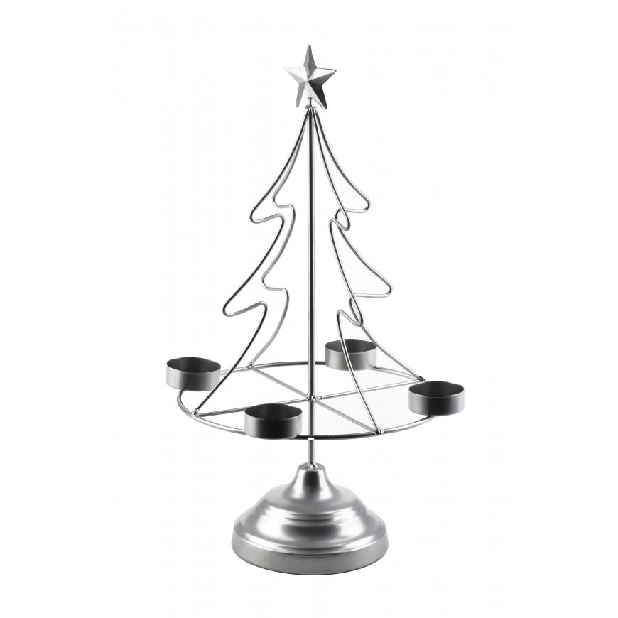 Mondex Lumark candle holder Christmas tree 23.5x11xh38cm Silver – 2