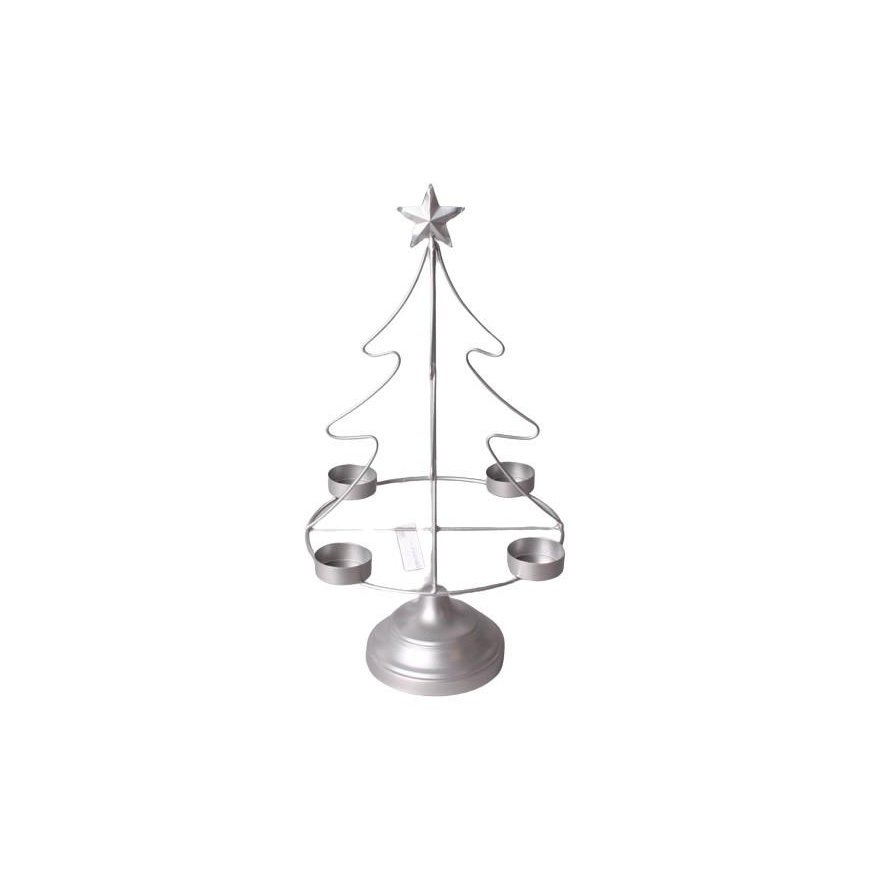 Mondex Lumark candle holder Christmas tree 23.5x11xh38cm Silver – 3