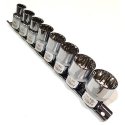 Neo 1/2" spline socket set 10-24mm 8pcs (08-651) Neo 1/2" spline socket set 10-24mm 8pcs (08-651)